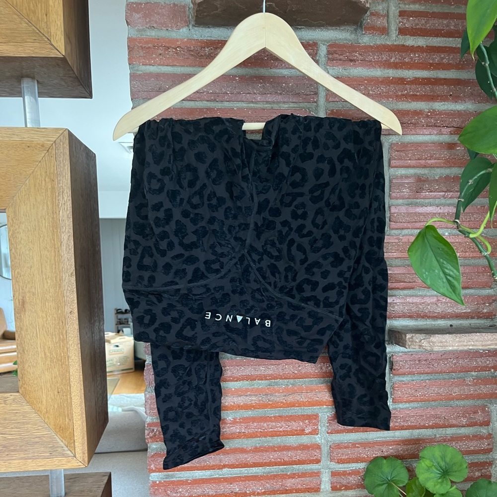 Balance Athletica (now called Vitality) velvet-y leopard pants